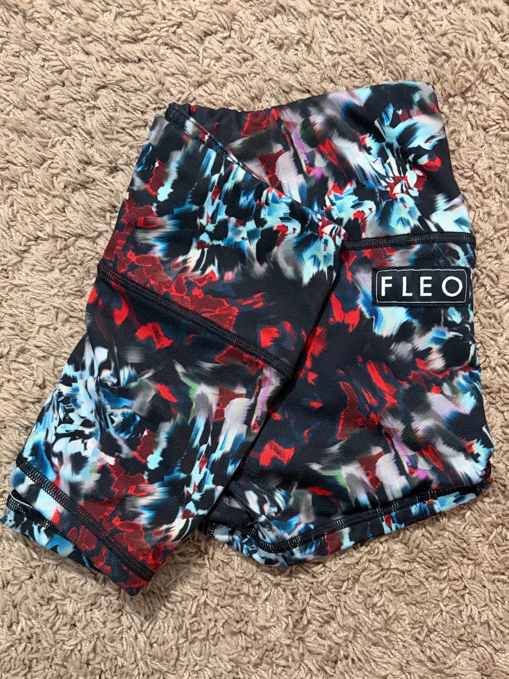Fleo (OG) | Women’s Medium | Red white and blue athletic spandex/biker shorts.